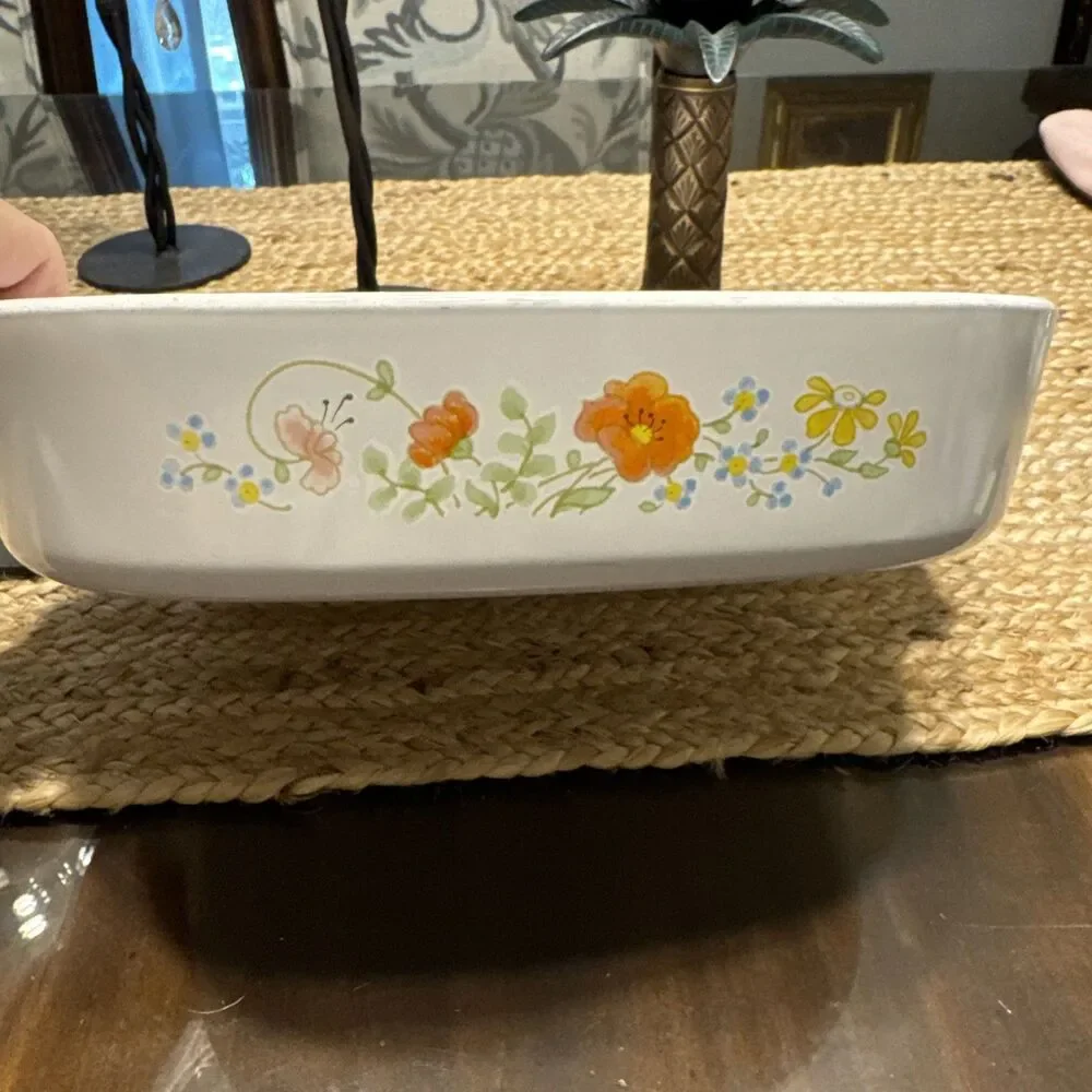 Corning Ware Wildflower 10x10x2 in Le Romarin Casserole Dish A-10-B No Lid